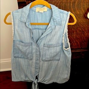 Cloth & Stone Anthro Sleeveless Chambray Top